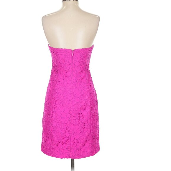 Lilly Pulitzer Floral Lace Berry Pink Strapless Convertible Demi Dress - Picture 5 of 16